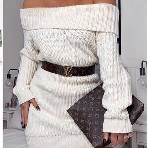 Fashion Nova Hidden Feelings Sweater Mini Dress Sand – XL – NWT